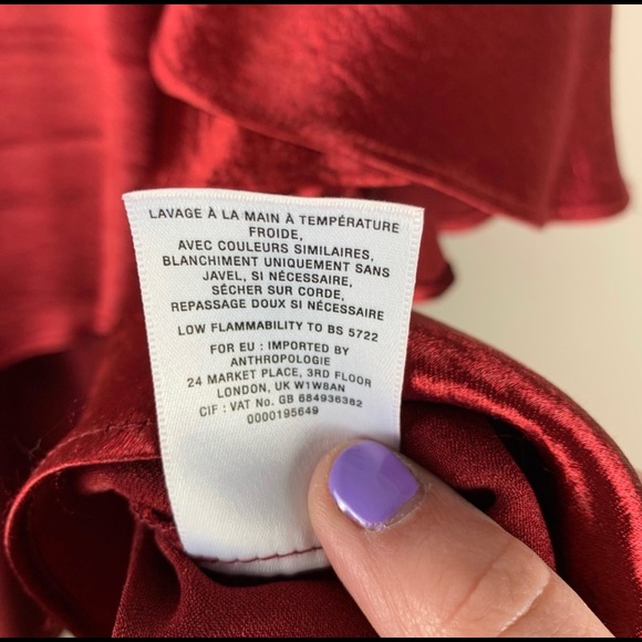 Anthropologie Moulinette Souers red satin skirt size XS - Picture 5 of 8